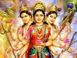 three godess lakshmi durga sarasvathi