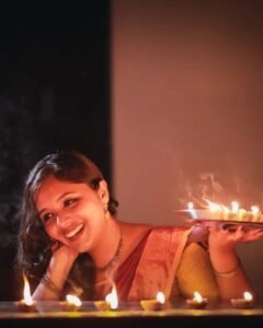 Diwali HD Images of Girls With Diya