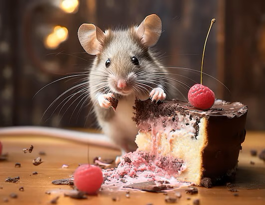 Joke of the Day Rat with cake