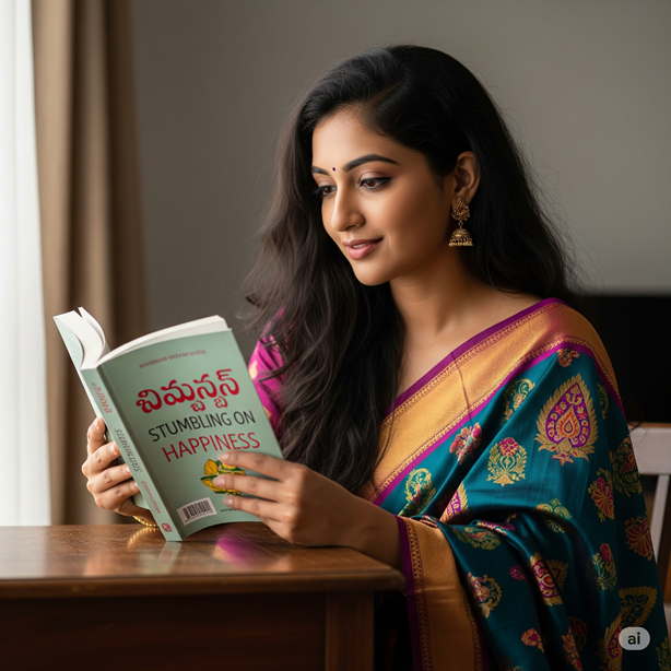 telugu quotes, telugu poetry, telugu stories, telugu jokes Stumbling on Happiness Book in Telugu